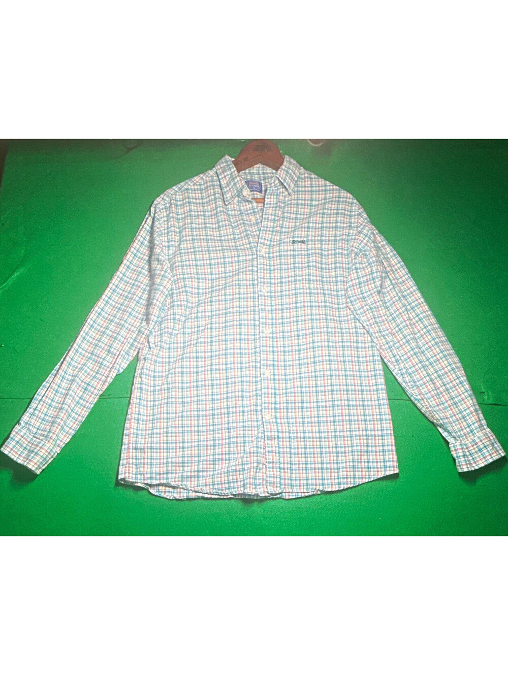 Le Tigre Men's Long Sleeve Plaid Button Down Shirt Size Medium 100% Cotton
